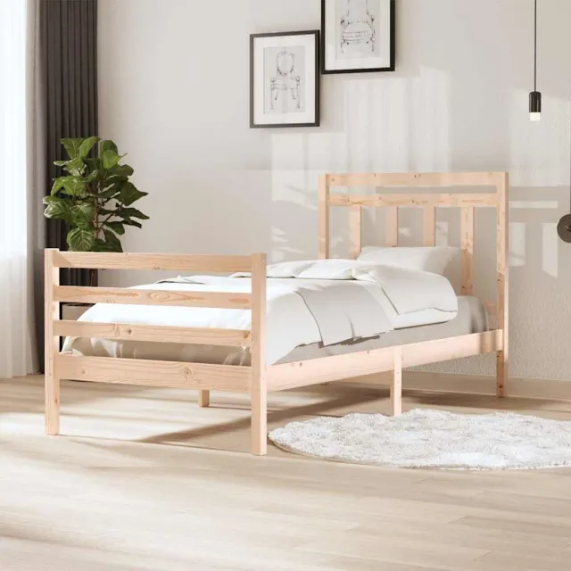 vidaXL Bedframe massief hout 100x200 cm Bruin