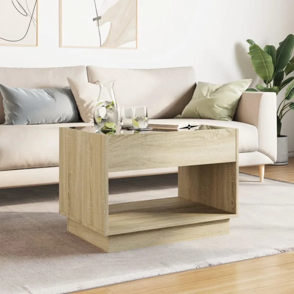 vidaXL Salontafel met Infinity LED 70x50x50 cm sonoma eikenkleurig Bruin