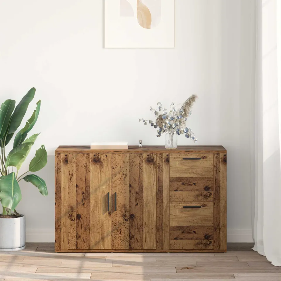 vidaXL Dressoir Oudhout 100 x 33 x 59.5 cm Bewerkt hout bruin, foto 4
