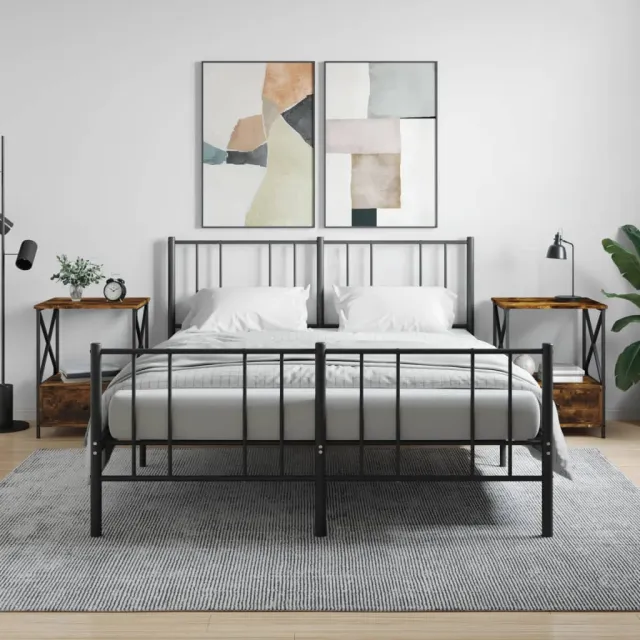 vidaXL Nachtkastjes 2 st 50x41x65 cm bewerkt hout gerookt eikenkleurig, foto 2