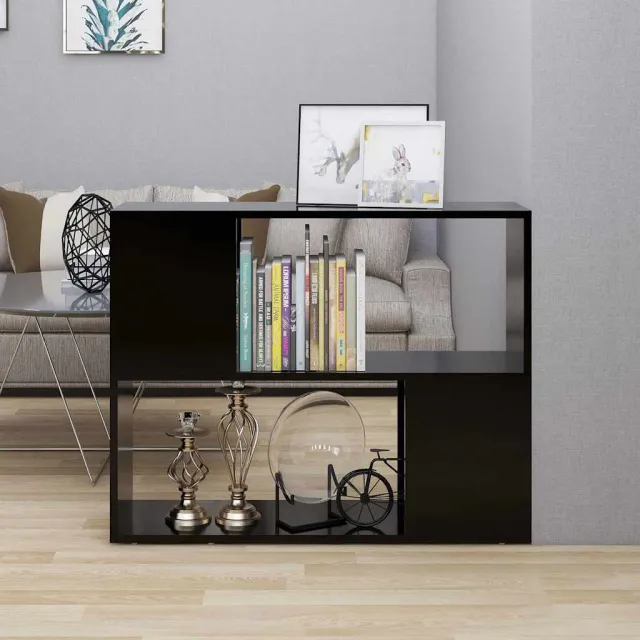 vidaXL Tv-meubel 80x24x63 cm bewerkt hout zwart, foto 2