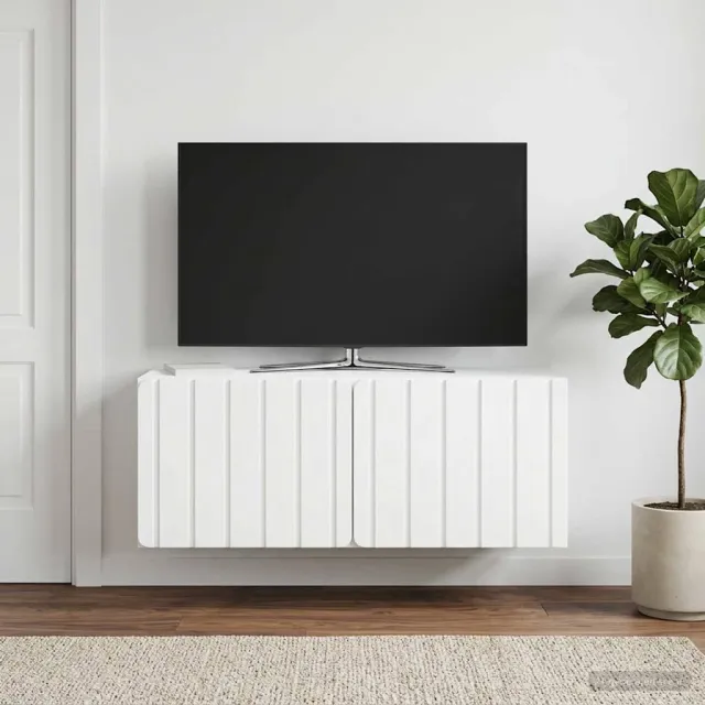 vidaXL Wandbeugel TV-kast 78,5 x 31 x 30 cm Wit Bewerkt hout