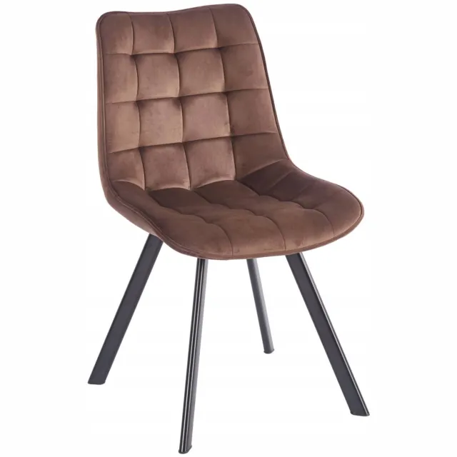Furnitex J265 Riviera 26 - Eetkamerstoel - Mokka bruin fluweel - Zwart metalen frame Mokka bruin;Zwart