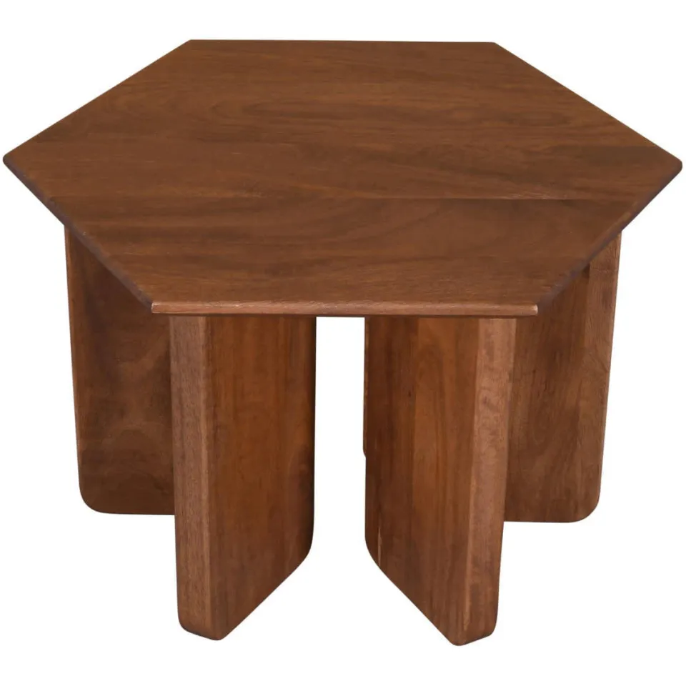 Giga Meubel Salontafel Martos - Donkerbruin Mangohout - 60x60x38cm, foto 3