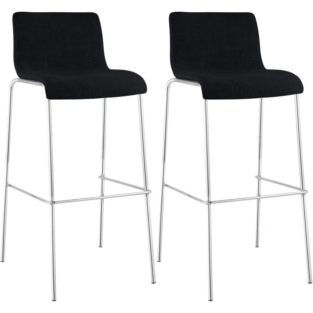 Luxe Comfort Torino 0033 barkrukken (set van 2) - stof - zwart zwart chroom