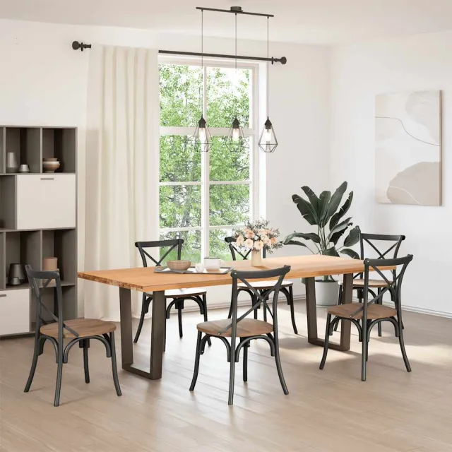 vidaXL Eettafelpoten 2 st V-vormig 70x(72-73,3) cm staal naturel Bruin