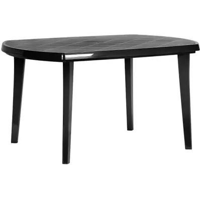 Jardin Tuintafel Elise Ovaal Kunststof Grafiet 137x90cm Antraciet