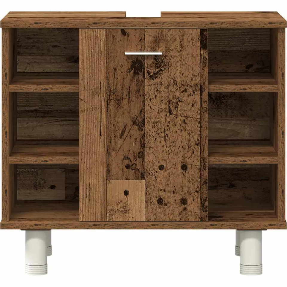 vidaXL 3-delige Badkamermeubelset bewerkt hout oud houtkleurig bruin, foto 3