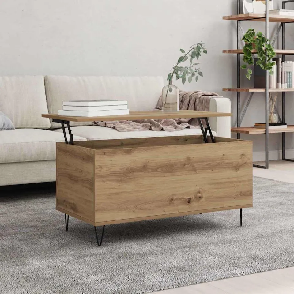 vidaXL Salontafel artisanaal eikenkleurig 90 x 44.5 x 45 cm, foto 4