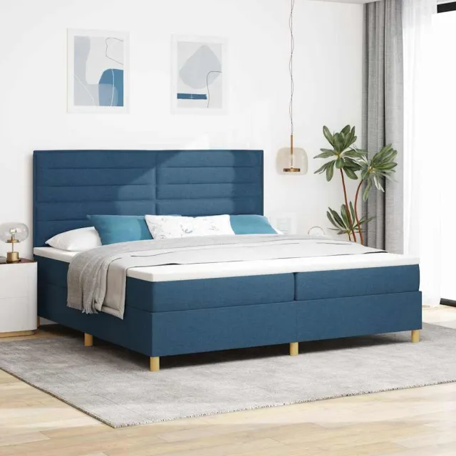 vidaXL Boxspringbed met hoofdeinde Blauw 200 x 200 cm Stof