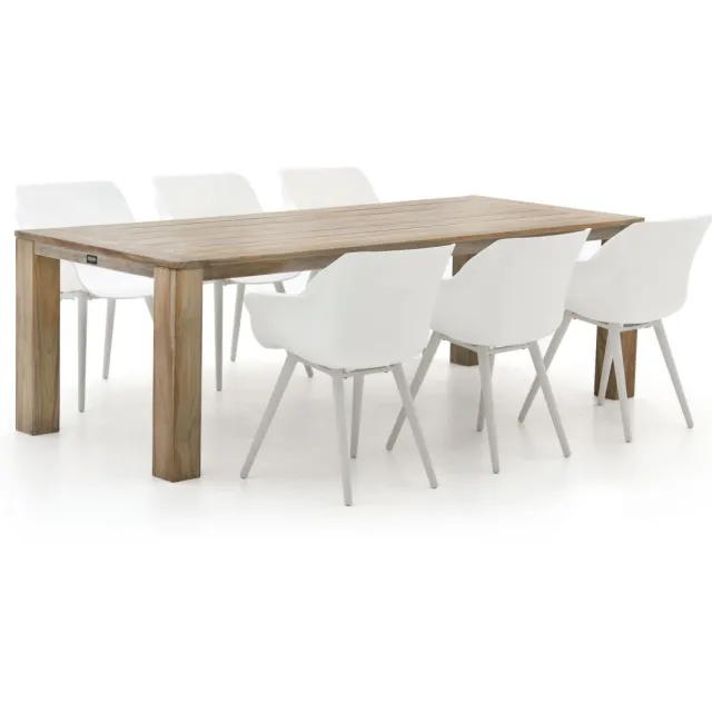 Hartman tuinmeubelen Hartman Sophie Studio/ROUGH-X 240cm dining tuinset 7-delig Bruin