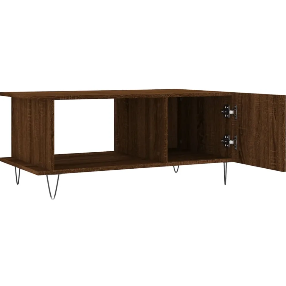 vidaXL Salontafel 90x50x40 cm bewerkt hout bruin eikenkleur, foto 4