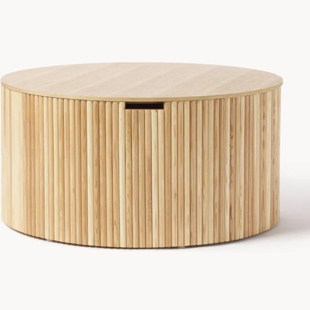 Westwing Collection Ronde salontafel Nele met opbergruimte Beige