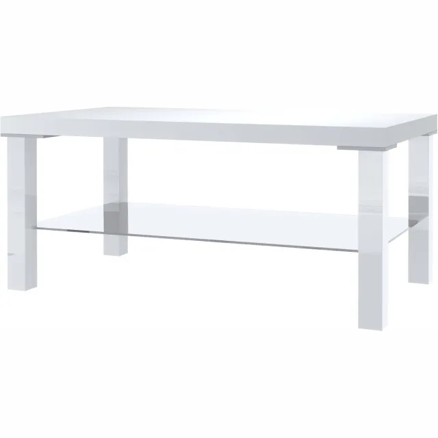 B BELINI GROUP BELINI Salontafel 90x45 cm Wit/Wit - Woonkamertafel met Opbergvak - Aluminium Poten - Premium Line Koffietafel met Duraflex Technologie