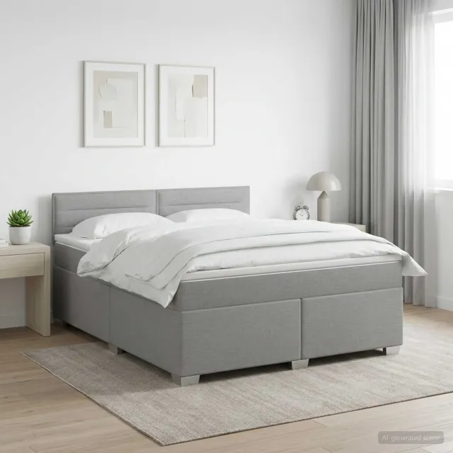 vidaXL Boxspringbed met matras Lichtgrijs 140 x 200 cm Stof
