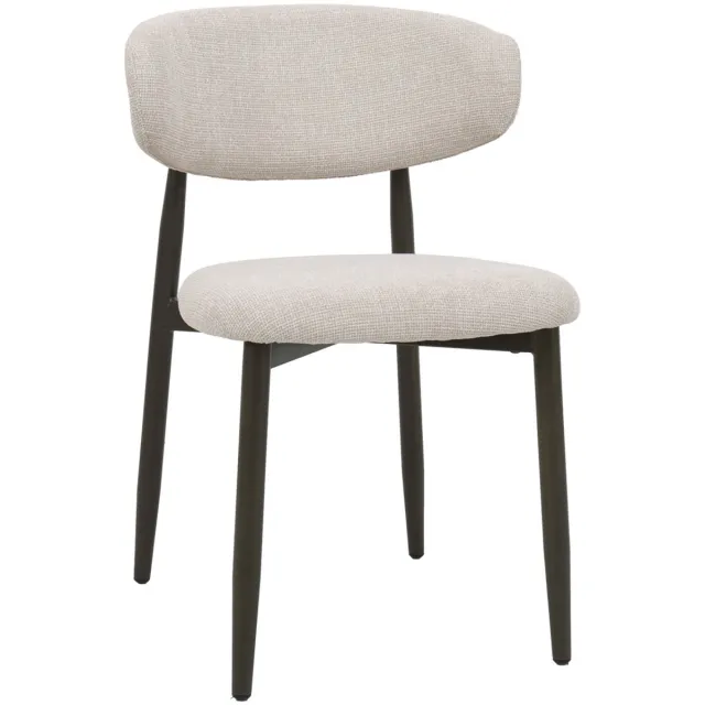 Giga Meubel Eetkamerstoel Alexia - Beige/Brons - Set van 2