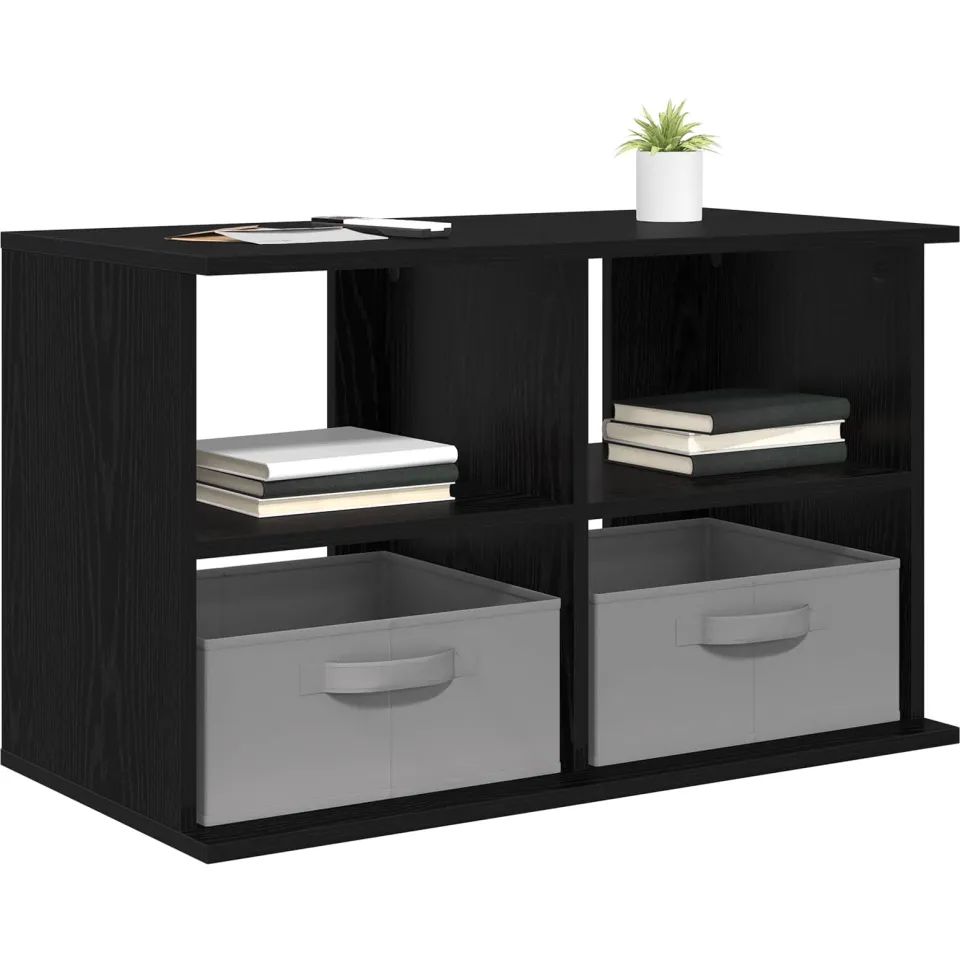 vidaXL TV-standaard met lade Zwart Eiken 79 x 40 x 48 cm
