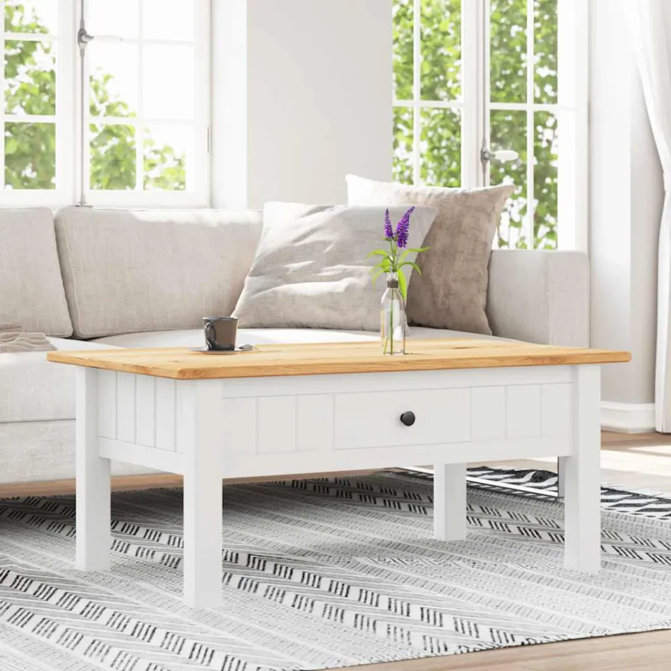 vidaXL Salontafel Panama Range 100x60x43,5 cm massief grenenhout wit, foto 2