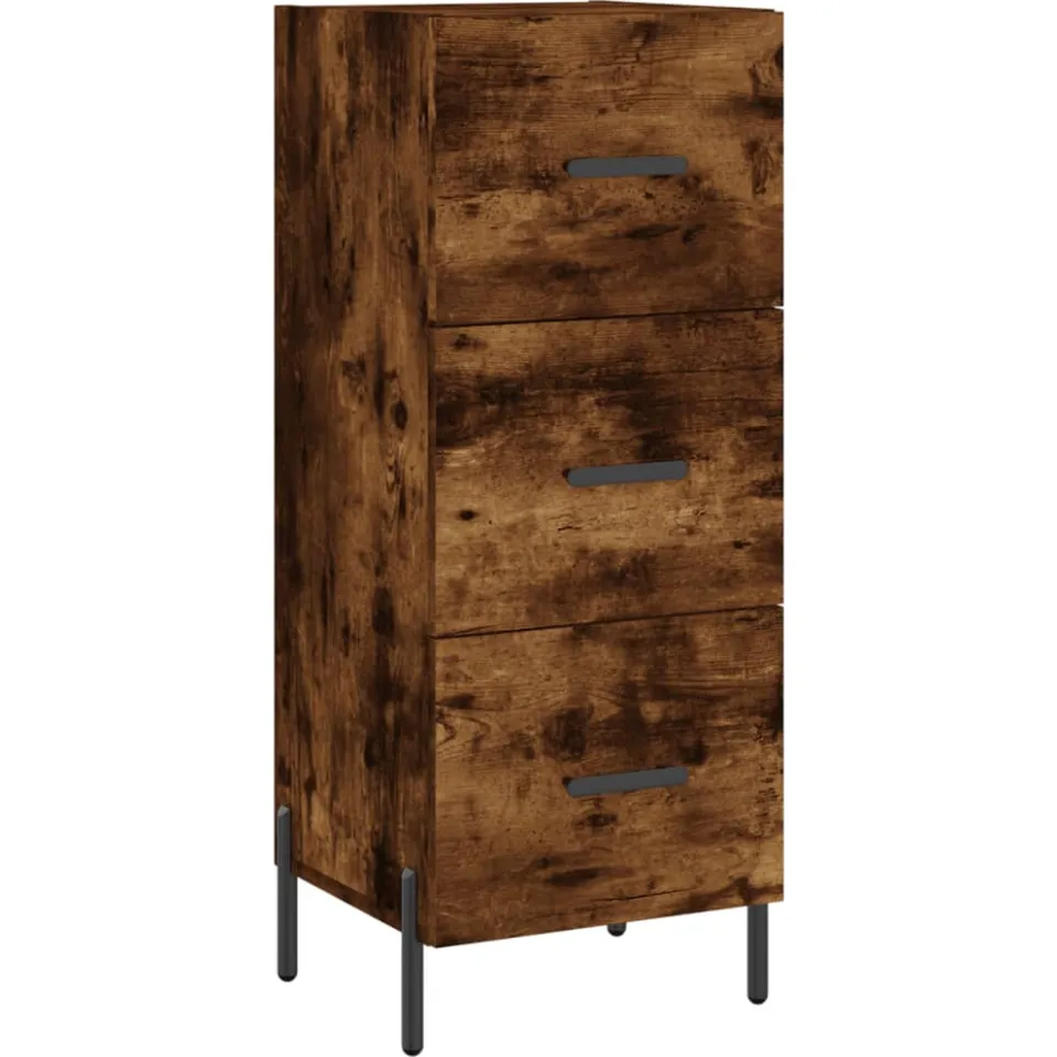 vidaXL Dressoir 34,5x34x90 cm bewerkt hout gerookt eiken
