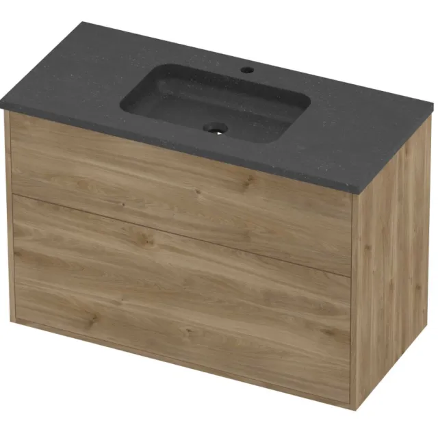Proline Rollo Badmeubelset Hardsteen Elegant 100x46x67 cm Blue Stone Cider Oak Eiken
