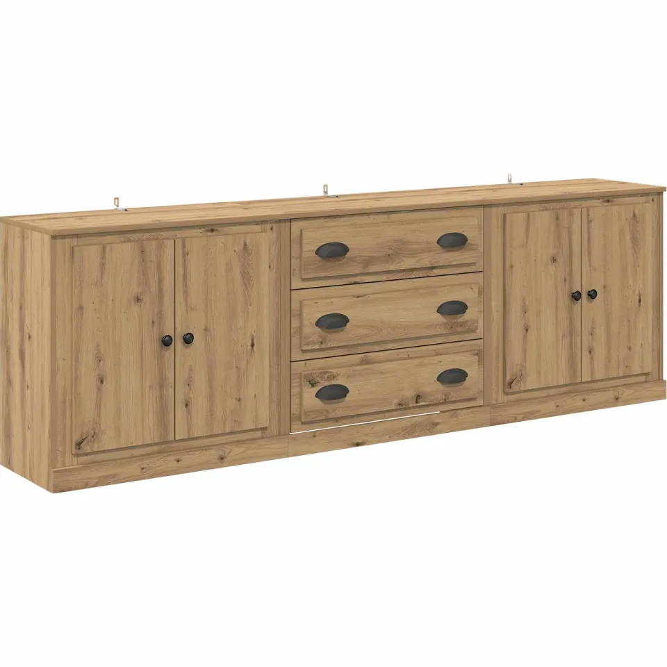 vidaXL Dressoirs 3 st Artisanaal eiken 210 x 35,5 x 67,5 cm, foto 3