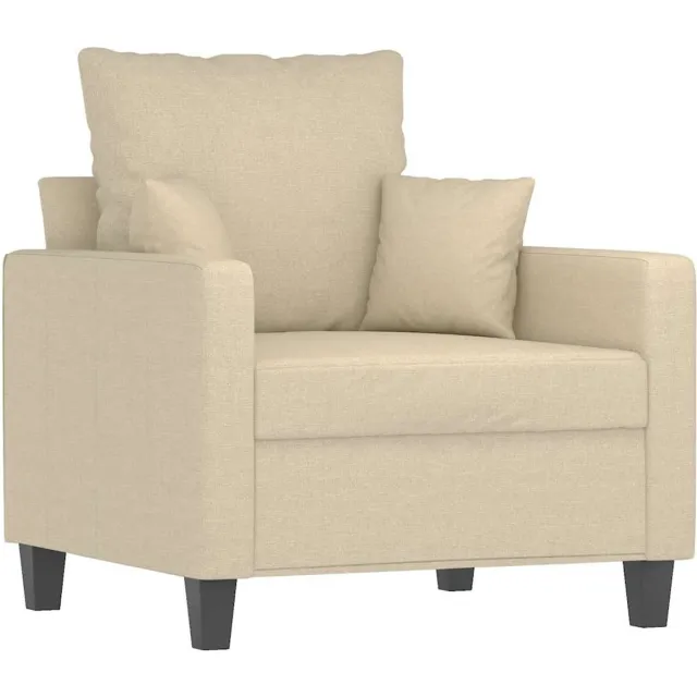 vidaXL Fauteuil - 60 - cm - stof - crèmekleurig