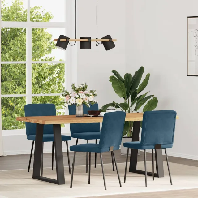 vidaXL Eetkamerstoelen 4 st fluweel blauw
