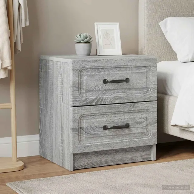 vidaXL Nachtkastje 2 st Grijs sonoma 43 x 34,5 x 44,5 cm Bewerkt hout, foto 2