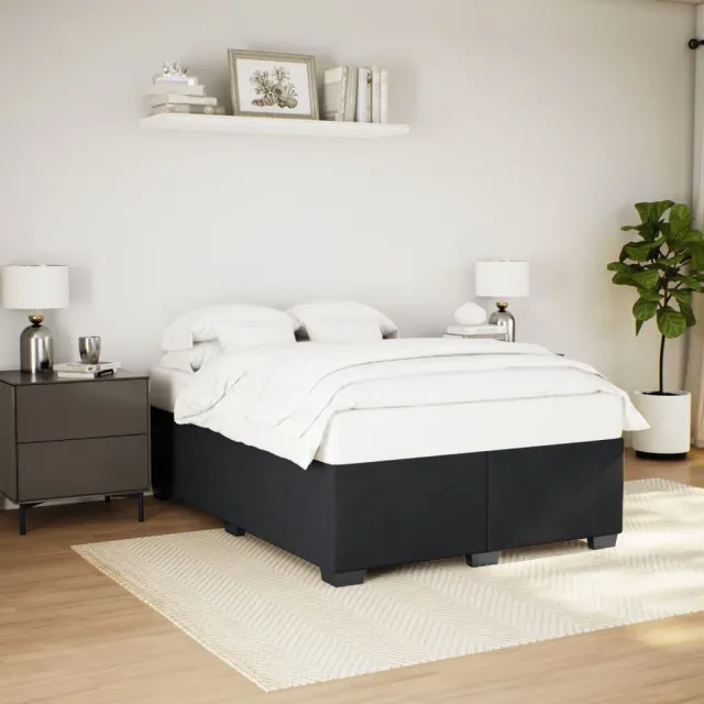 vidaXL Bedframe zonder matras 140x200 cm fluweel zwart