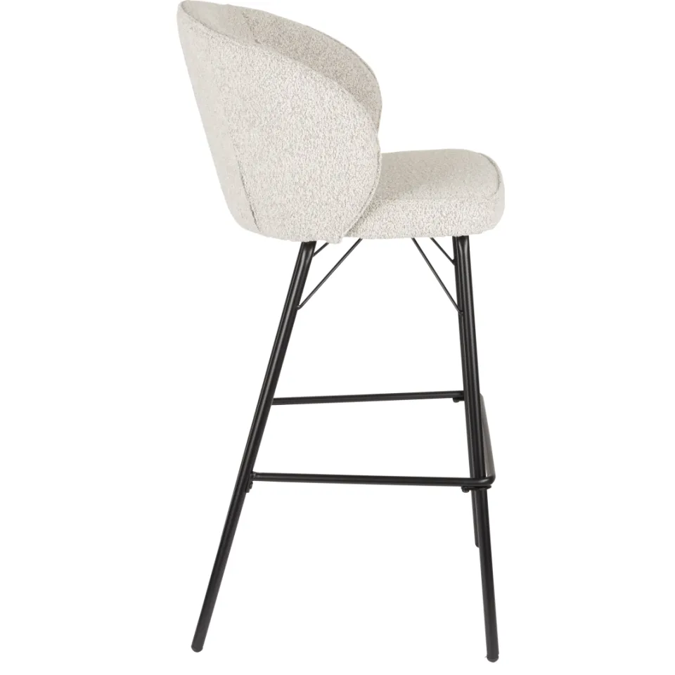 Housecraft Living Joa barkruk met rugleuning bouclé beige, foto 3
