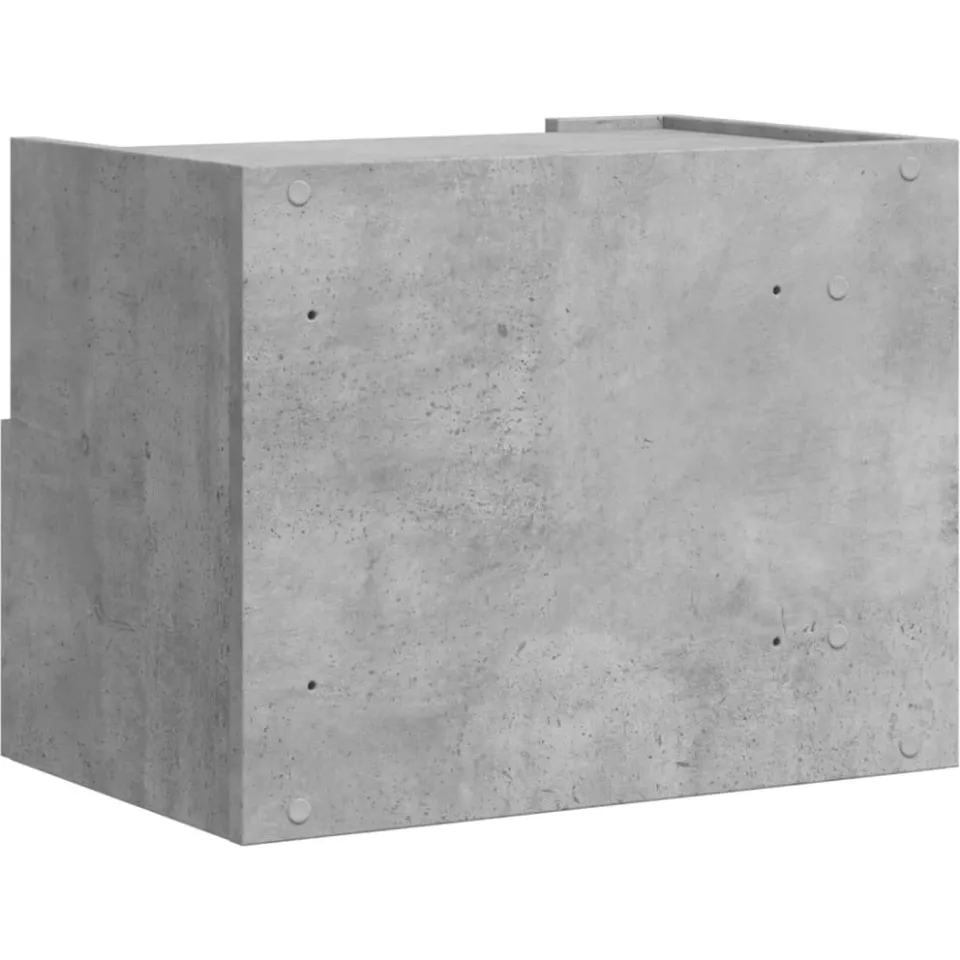 vidaXL Nachtkastje wandgemonteerd 45x30x35 cm betongrijs grijs, foto 4