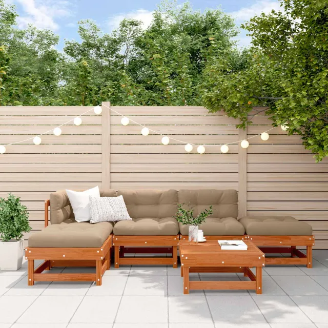 vidaXL Tuin loungeset 6 st Wasbruin Massief grenenhout bruin, foto 2