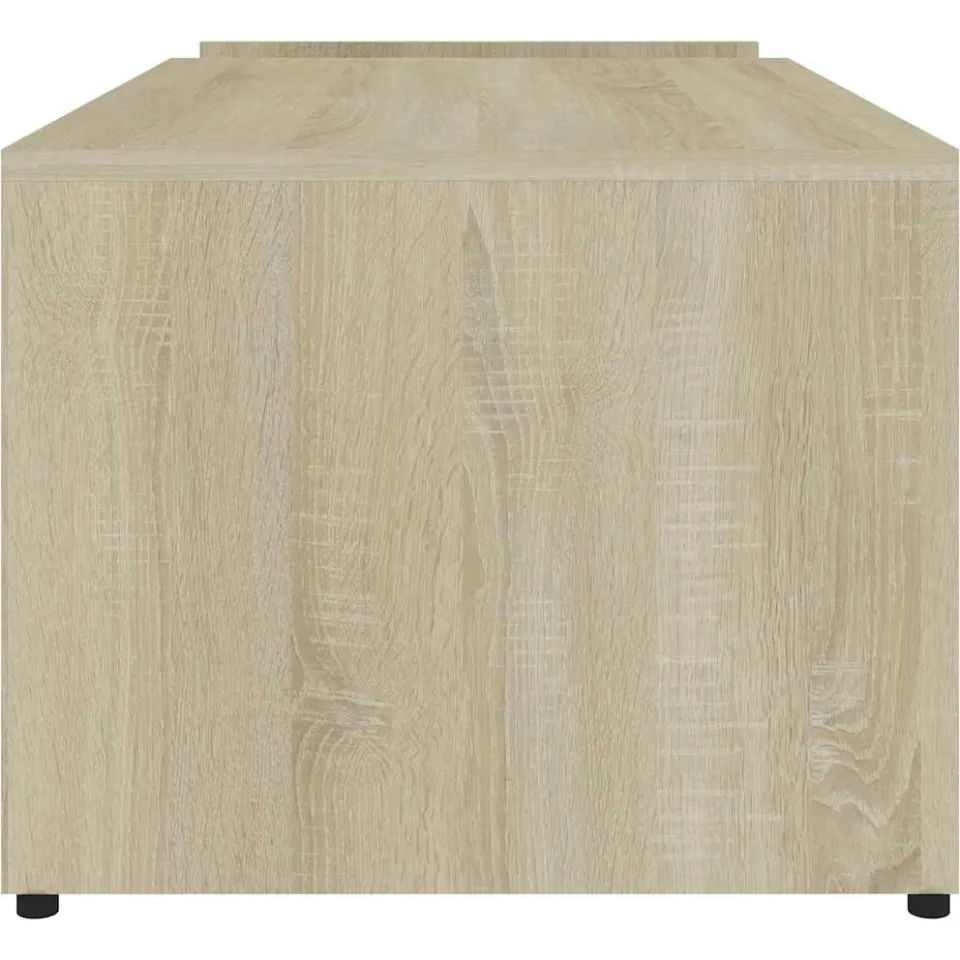 vidaXL Salontafel 90x45x35 cm bewerkt hout wit en sonoma eikenkleurig, foto 4