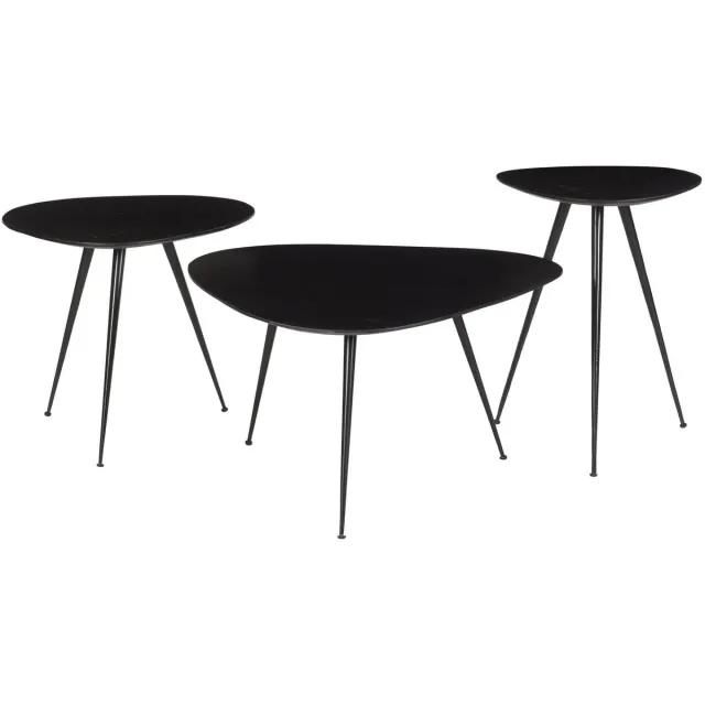 Livingfurn Salontafel Brix Loua Black set of 3 Zwart