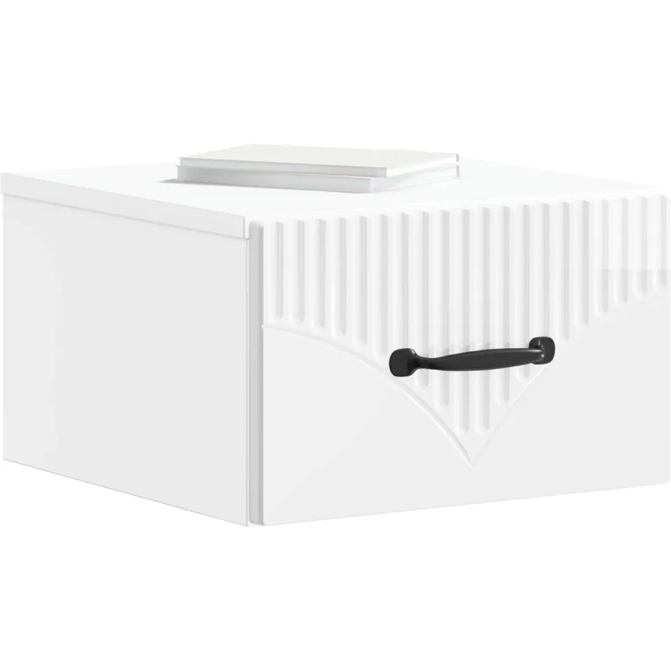 vidaXL Wandbeugel Bedkast 2 st Hoogglans Wit 34,5 x 33 x 20 cm