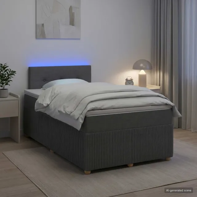 vidaXL Boxspringbed met matras Donkergrijs 120 x 200 cm Stof