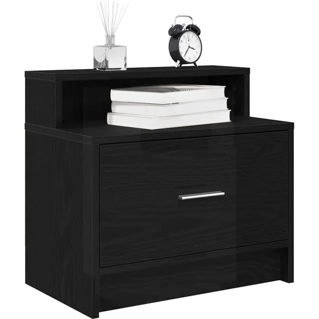 vidaXL Nachtkastjes 2 st met lade 51x31x47 cm zwart eikenkleurig