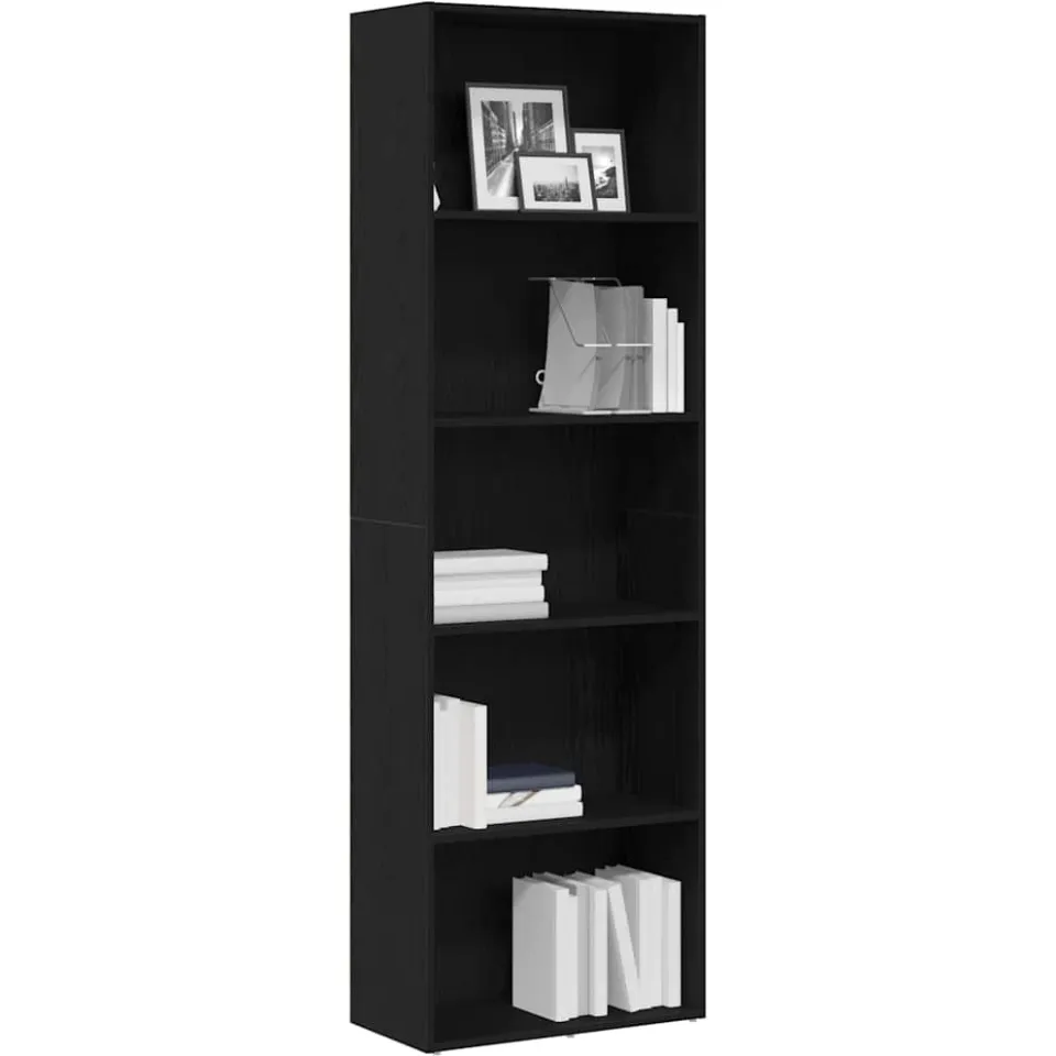 vidaXL Boekenkast 60x30x189 cm spaanplaat zwart eikenkleurig