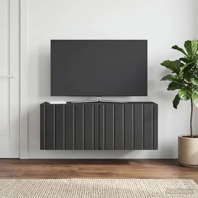 vidaXL Wandbeugel TV-kast 78,5 x 31 x 30 cm Zwart Bewerkt hout, foto 2