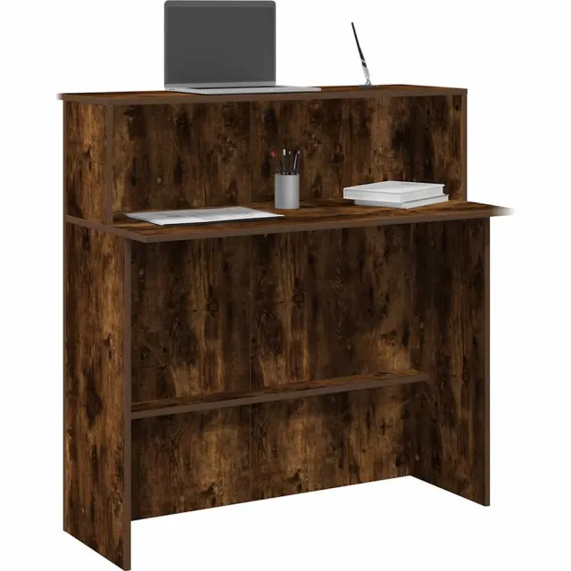 vidaXL Receptiebalie 100x50x103,5 cm bewerkt hout gerookt eikenkleurig Bruin