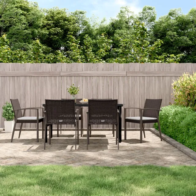 vidaXL 7-delige Tuinset met kussens poly rattan en staal, foto 2
