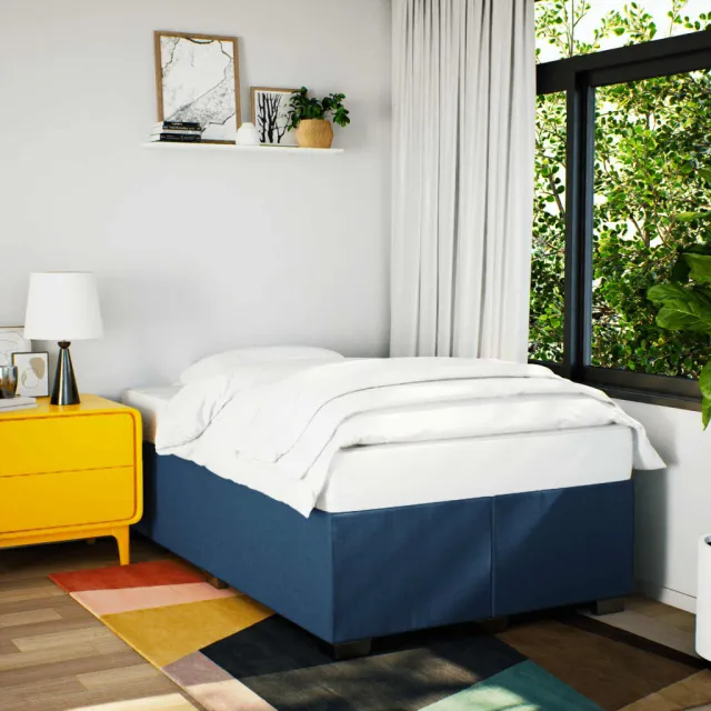 vidaXL Bedframe zonder matras 120x190 cm stof blauw