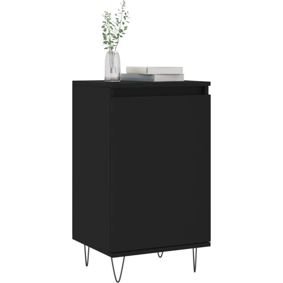 vidaXL Dressoirs 2 st 40x35x70 cm bewerkt hout zwart