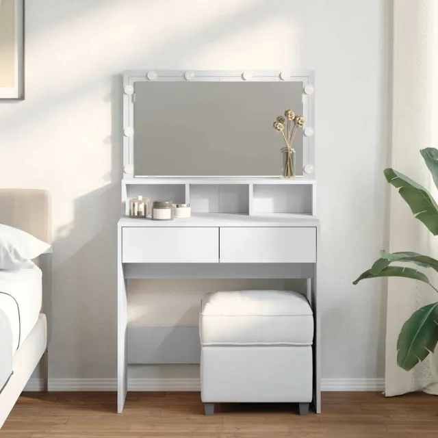 vidaXL Kaptafel met LED 80x41x134,5 cm wit, foto 2