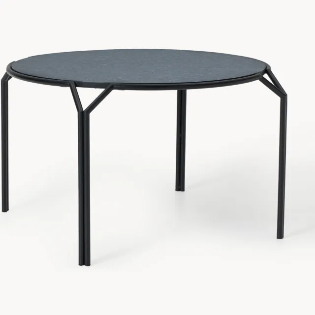 Westwing Collection Westwing x Rezign, Ronde eettafel Danilo, Ø 120 cm Blauw, Zwart