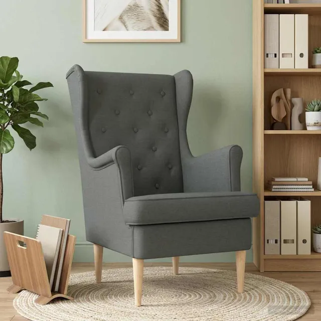 vidaXL Fauteuil Donkergrijs Stof