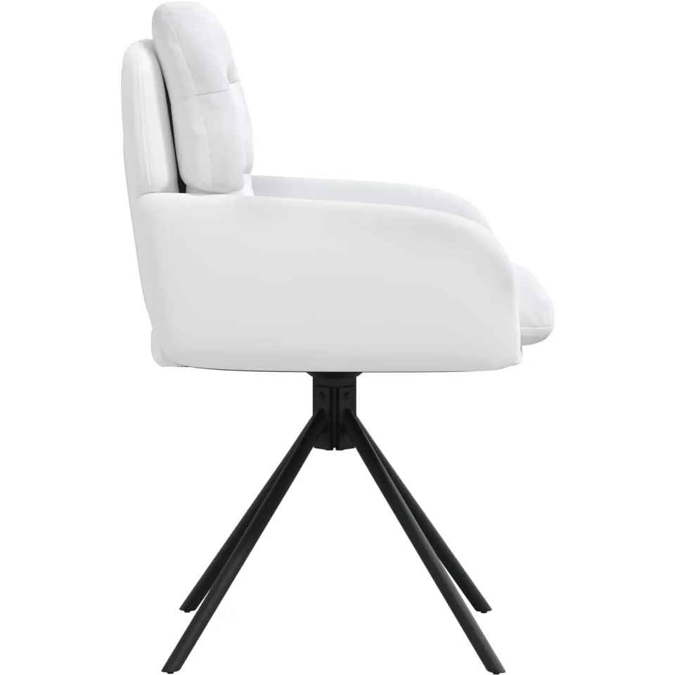 vidaXL Draai Eetstoelen 4 st Kunstleer Wit 59 x 59,5 x 90 cm, foto 4