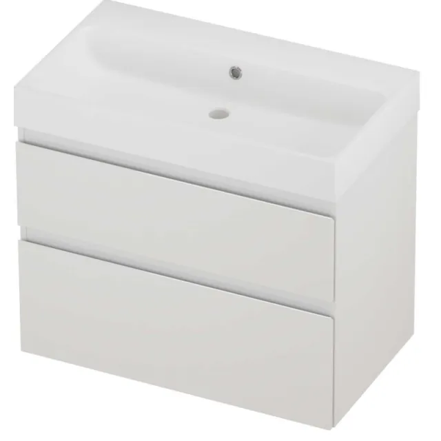 Proline Podium Badmeubelset Polystone Loft Zonder Kraangat 80x46x70 cm Mat White Glans Wit