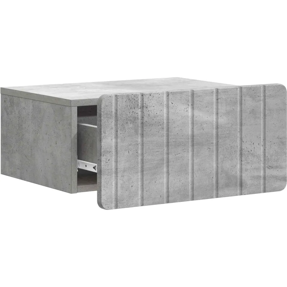 vidaXL Wandbeugel Bedkast Betongrijs 49 x 34,5 x 24 cm Bewerkt hout grijs, foto 3