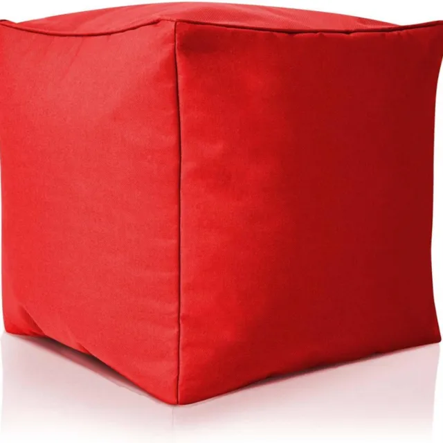 BOG Zitzak Kruk 40x40x40 cm – Poef met EPS Vulling – Voetenbank – Zitkussen voor Kinderen & Volwassenen – Rood